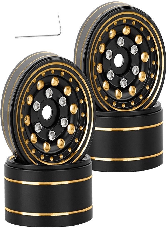 عجلات RcarmubWow 1.0 نحاسية بنظام Beadlock لسيارات التحكم عن بعد SCX24 وTRX4M بمقياس 1/24 و1/18، عجلات نحاسية بنظام Beadlock مقاس 1.0، عجلات RC مقاس 1.0، 4 قطع - Image 1
